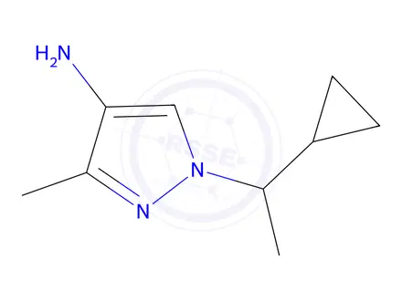 Chemical structure of 1-(1-Cyclopropylethyl)-3-methyl-1H-pyrazol-4-amine