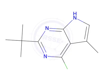 Chemical structure of 2-(Tert-butyl)-4-chloro-5-methyl-7H-pyrrolo[2,3-d]pyrimidine