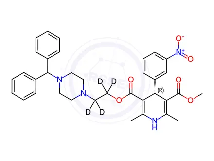 Chemical structure of R-(-)-Manidipine-d4
