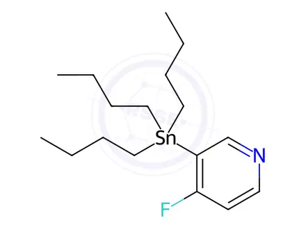 Chemical structure of 4-Fluoro-3-(tributylstannyl)pyridine