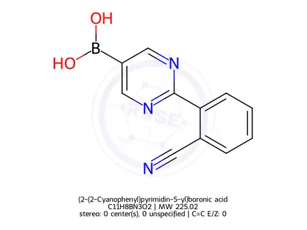 Chemical structure of (2-(2-Cyanophenyl)pyrimidin-5-yl)boronic acid