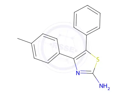 Chemical structure of 5-Phenyl-4-(p-tolyl)thiazol-2-amine