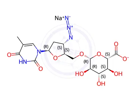 Chemical structure of Zidovudine Glucuronide(Sodium Salt)
