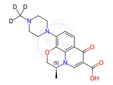 Chemical structure of Levofloxacin Impurity 8-d3 (Levofloxacin Hemihydrate EP Impurity D-d3)