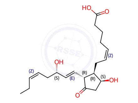 Chemical structure of (Z)-7-((1R,2R,5S)-5-Hydroxy-2-((S,1E,5Z)-3-hydroxyocta-1,5-dien-1-yl)-3-oxocyclopentyl)hept-5-enoic acid