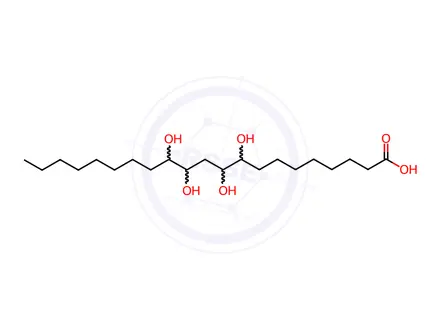 Chemical structure of 9,10,12,13-Tetrahydroxyheneicosanoic acid