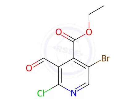Chemical structure of Ethyl 5-bromo-2-chloro-3-formylisonicotinate