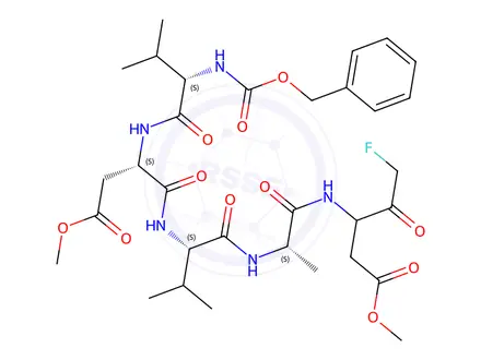 Chemical structure of Z-Val-Asp(OMe)-Val-Ala-DL-Asp(OMe)-fluoromethylketone