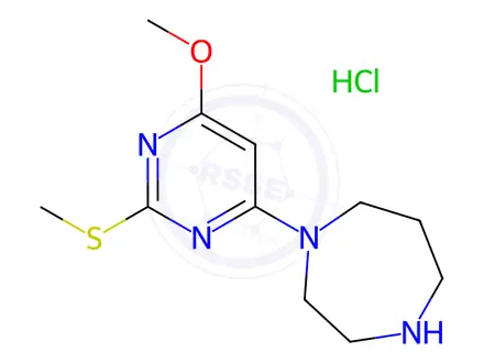 Chemical structure of 1-(6-Methoxy-2-Methylsulfanyl-pyriMidin-4-yl)-[1,4]diazepane hydrochloride