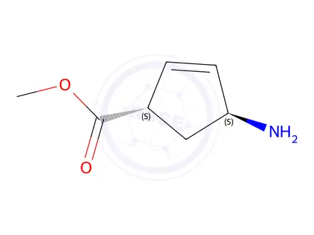 Chemical structure of rel-(1R,4R)-Methyl 4-aminocyclopent-2-enecarboxylate