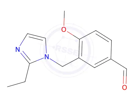 Chemical structure of 3-((2-Ethyl-1H-imidazol-1-yl)methyl)-4-methoxybenzaldehyde hydrochloride