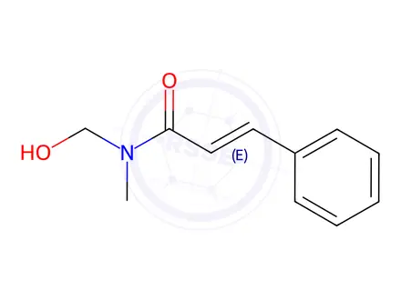 Chemical structure of N-(hydroxymethyl)-N-methylcinnamamide