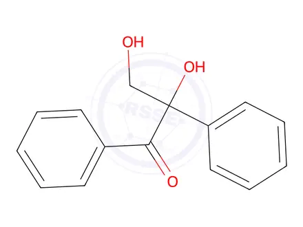 Chemical structure of 2,3-Dihydroxy-1,2-diphenylpropan-1-one