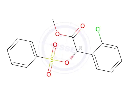 Chemical structure of (S)-Methyl 2-(Benzenesulfonyloxy)-2-(2-chlorophenyl)acetate