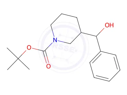 Chemical structure of Tert-butyl 3-(hydroxy(phenyl)methyl)piperidine-1-carboxylate