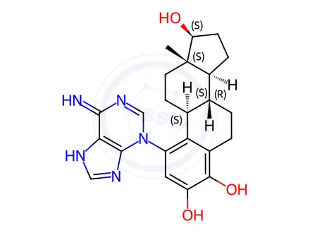 Chemical structure of 4-Hydroxy Estradiol 1-N3-Adenine
