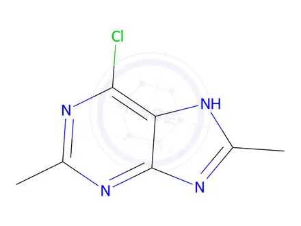 Chemical structure of 6-Chloro-2,8-dimethyl-7h-purine
