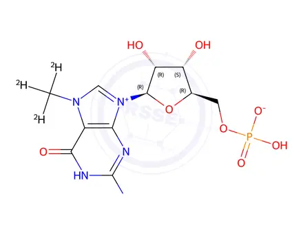 Chemical structure of 7-Methylguanosine 5'-Monophosphate-d3