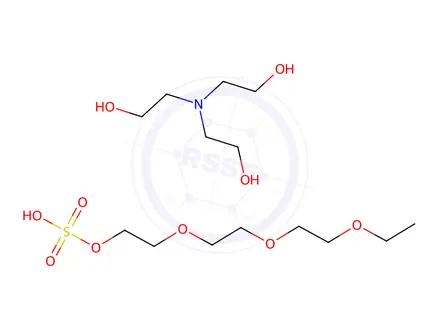 Chemical structure of Ethanol, 2-[2-(2-ethoxyethoxy)ethoxy]-, 2'''-(C9-11-alkyloxy) derivs., hydrogen sulfates, compds. with triethanolamine
