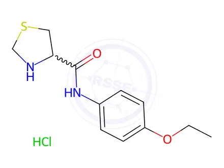 Chemical structure of N-(4-ethoxyphenyl)thiazolidine-4-carboxamide hydrochloride