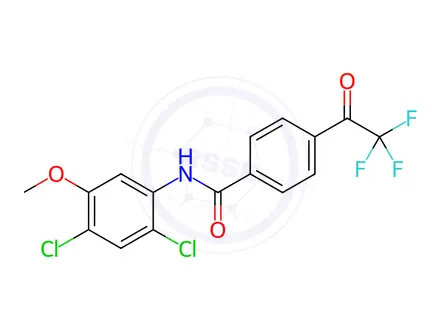 Chemical structure of N-(2,4-Dichloro-5-methoxyphenyl)-4-(2,2,2-trifluoroacetyl)benzamide