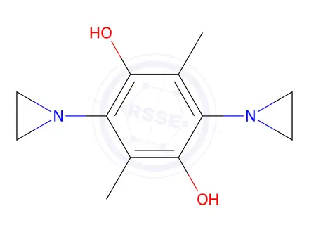 Chemical structure of 3,6-dimethyl-2,5-diaziridinylhydroquinone