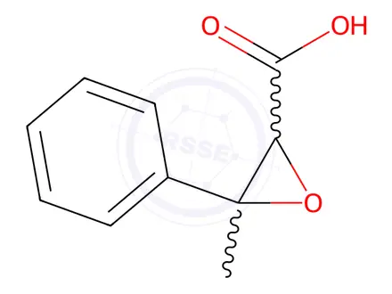 Chemical structure of 2-Oxiranecarboxylic acid, 3-methyl-3-phenyl-