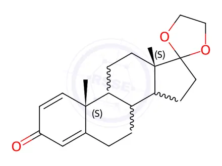 Chemical structure of 17-Ethylendioxyandrosta-1,4-dien-3-one