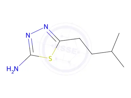 Chemical structure of 5-(3-methylbutyl)-1,3,4-thiadiazol-2-amine