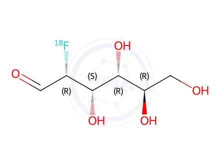 Chemical structure of Fludeoxyglucose (18F)