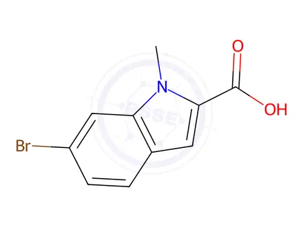 Chemical structure of 6-Bromo-1-methyl-1H-indole-2-carboxylic acid