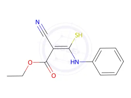 Chemical structure of 3-ANILINO-2-CYANO-3-MERCAPTOACRYLIC ACID ETHYL ESTER