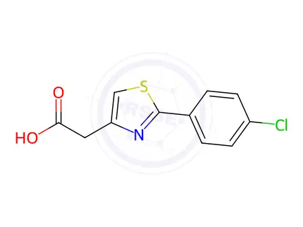 Chemical structure of 2-[2-(4-Chlorophenyl)-1,3-thiazol-4-yl]acetic acid