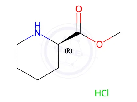 Chemical structure of (R)-Piperidine-2-Carboxylic Acid Methyl Ester Hydrochloride