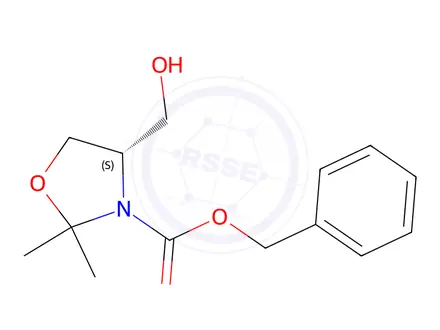 Chemical structure of (4S)-2,2-Dimethyl-3-N-Cbz-4-(hydroxymethyl)oxazolidine