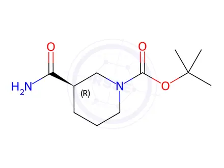 Chemical structure of (R)-tert-Butyl 3-carbamoylpiperidine-1-carboxylate