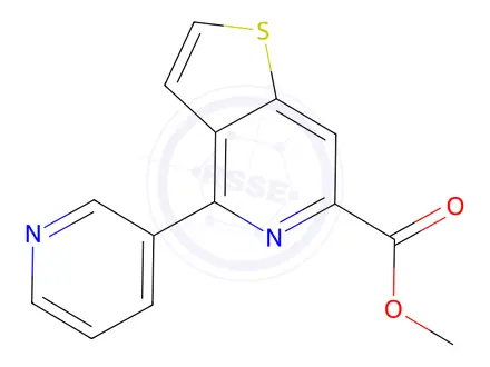 Chemical structure of Methyl 4-(pyridin-3-yl)thieno[3,2-c]pyridine-6-carboxylate