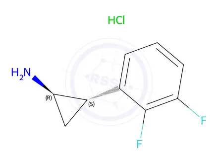 Chemical structure of (1R,2S)-2-(2,3-difluorophenyl)cyclopropanamine Hydrochloride
