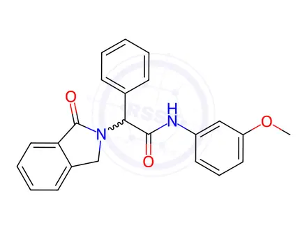 Chemical structure of N-(3-Methoxyphenyl)-2-(1-oxo-2,3-dihydro-1H-isoindol-2-yl)-2-phenylacetamide
