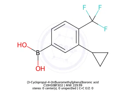 Chemical structure of (3-Cyclopropyl-4-(trifluoromethyl)phenyl)boronic acid