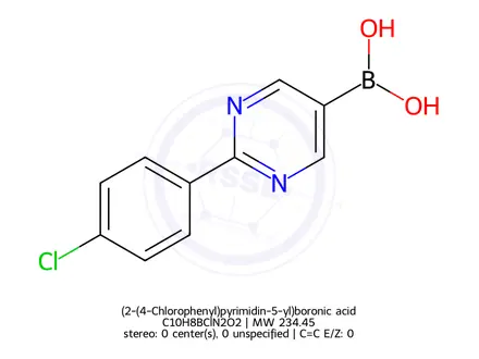 Chemical structure of (2-(4-Chlorophenyl)pyrimidin-5-yl)boronic acid