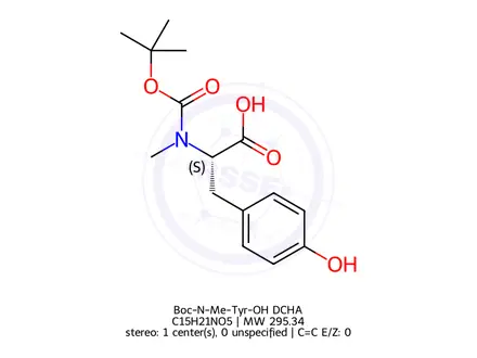 Chemical structure of Boc-N-Me-Tyr-OH · DCHA