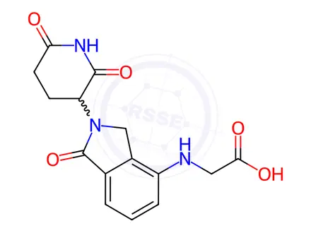 Chemical structure of Glycine, N-[2-(2,6-dioxo-3-piperidinyl)-2,3-dihydro-1-oxo-1H-isoindol-4-yl]-