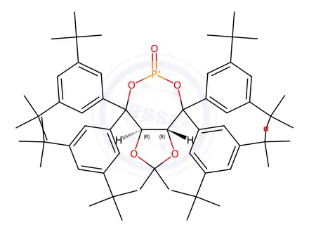 Chemical structure of (3aR,8aR)-4,4,8,8-Tetrakis(3,5-di-tert-butylphenyl)-2,2-dimethyltetrahydro-[1,3]dioxolo[4,5-e][1,3,2]dioxaphosphepine 6-oxide