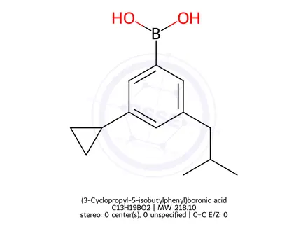 Chemical structure of (3-Cyclopropyl-5-isobutylphenyl)boronic acid