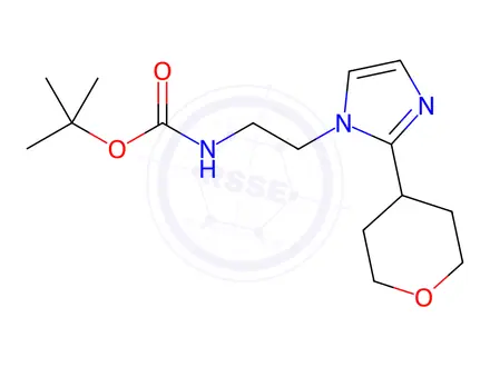 Chemical structure of Carbamic acid, N-[2-[2-(tetrahydro-2H-pyran-4-yl)-1H-imidazol-1-yl]ethyl]-, 1,1-dimethylethyl ester