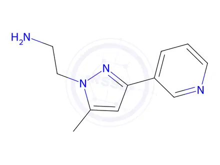 Chemical structure of 2-(5-methyl-3-(pyridin-3-yl)-1h-pyrazol-1-yl)ethan-1-amine