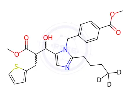 Chemical structure of 1-Hydroxy-1,2-dihydro Eprosartan-d3 Dimethyl Ester