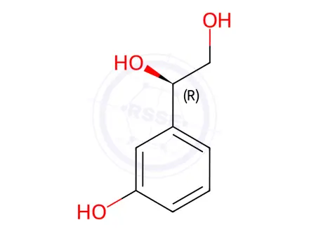 Chemical structure of (1R)-1-(3-hydroxyphenyl)ethane-1,2-diol