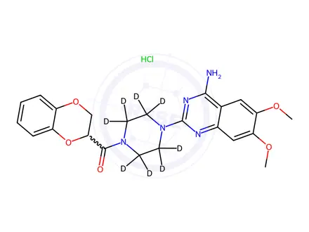 Chemical structure of Doxazosin D8 HCl (piperazine D8)